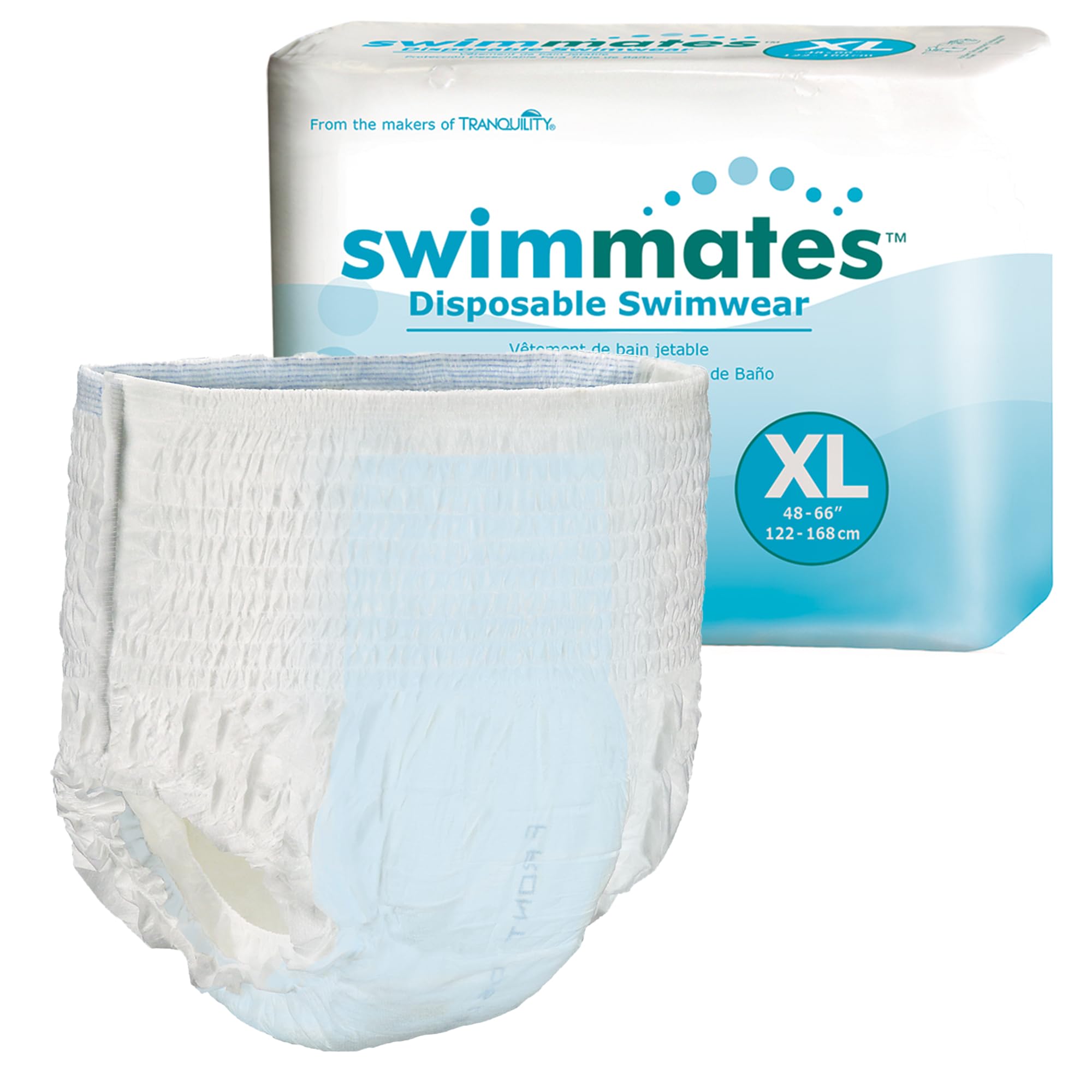 Swimmates Adult Swim Underwear, Pull-Up with Tear-Away Side Seams, Unisex, Disposable, X-Large (56- 64 Waist), 14 Count (Case of