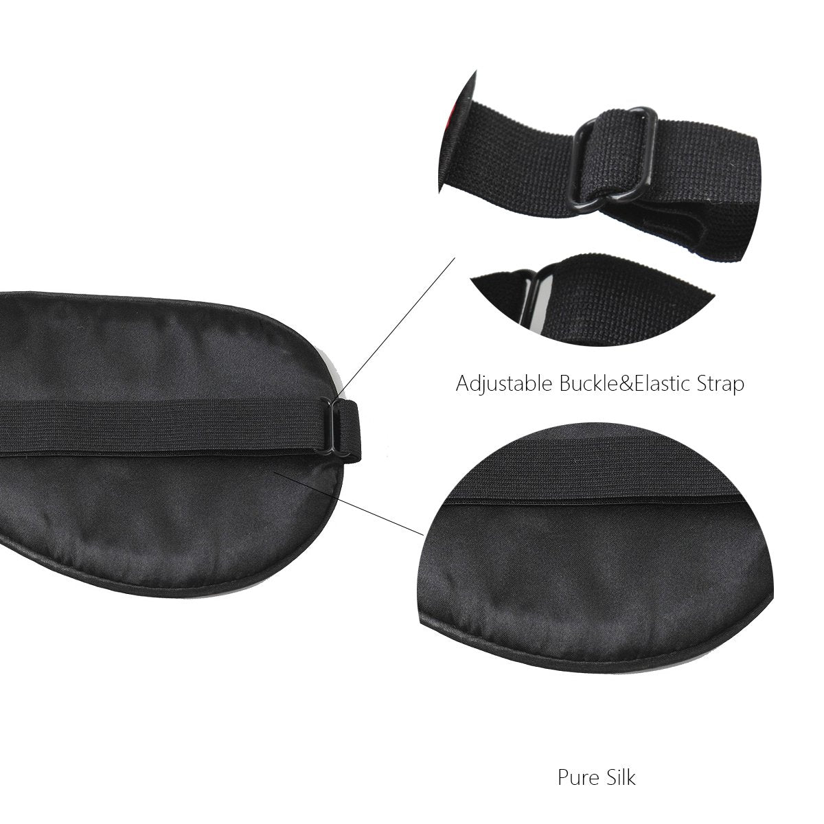 NMM Global 100% Natural Silk Sleep Eye Mask Kids, Cute Night Sleeping Mask with Adjustable Elastic Strap for Girls Boys Child (B