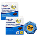 Equate Regular Strength Chocolate Laxative, Sennosides, Laxative Chocolate USP, 15mg, 24 Count Pack of 2 Includes Pill Organizer