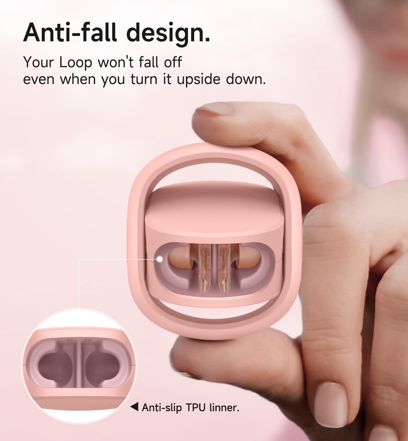 SURITCH Case for Loop Earplugs, Portable Storage Container for Earplugs & Accessories, Pink