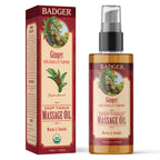 Badger - Deep Tissue Massage Oil, Ginger with Arnica & Cayenne, Certified Organic Massage Oil, Warm & Soothe, Massage Oil for So