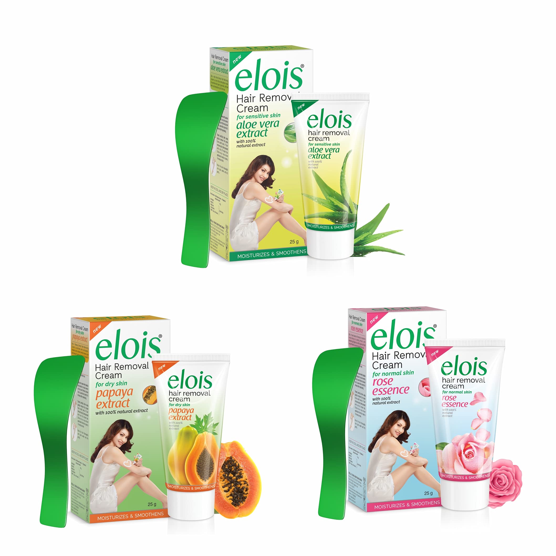 Elois Hair Removal Cream For Women With Natural Extracts Of Aloe Vera, Papaya, And Rose Essence For Soft, Smooth, Sensitive & Dr
