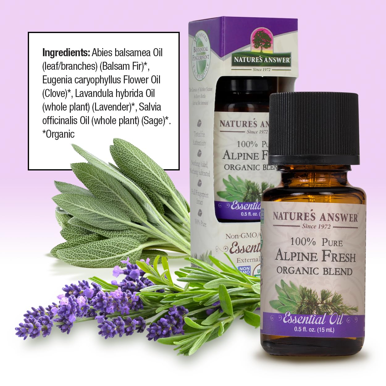 Natures Answer 100% Pure Organic Essential Oil Blend, 0.5-Ounce, Alpine Fresh