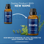 Breathe Essential Oil Blend 30 ml - Breath Sinus Relief with Menthol Oils - for Humidifiers, Diffusers, and Aromatherapy - Nexon