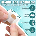 Funtery Adhesive Spot Bandage 4 Sizes Round Flexible Fabric Adhesive Round Tan Non Latex Bandage for Wound Care and Hides Skin S