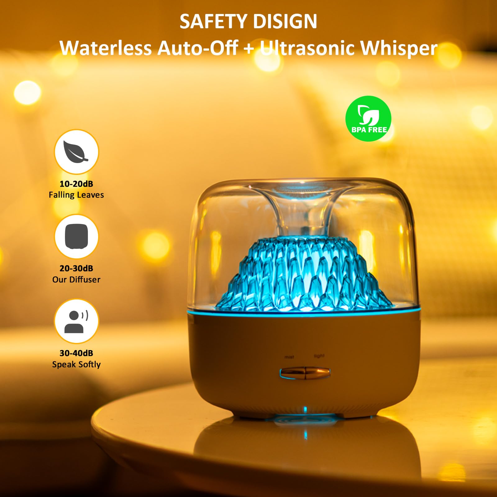 Essential Oil Diffuser with Remote Control, 200ml Ultrasonic Cool Mist Aromatherapy Oil Diffuser with USB Cord, Diffusers with 7