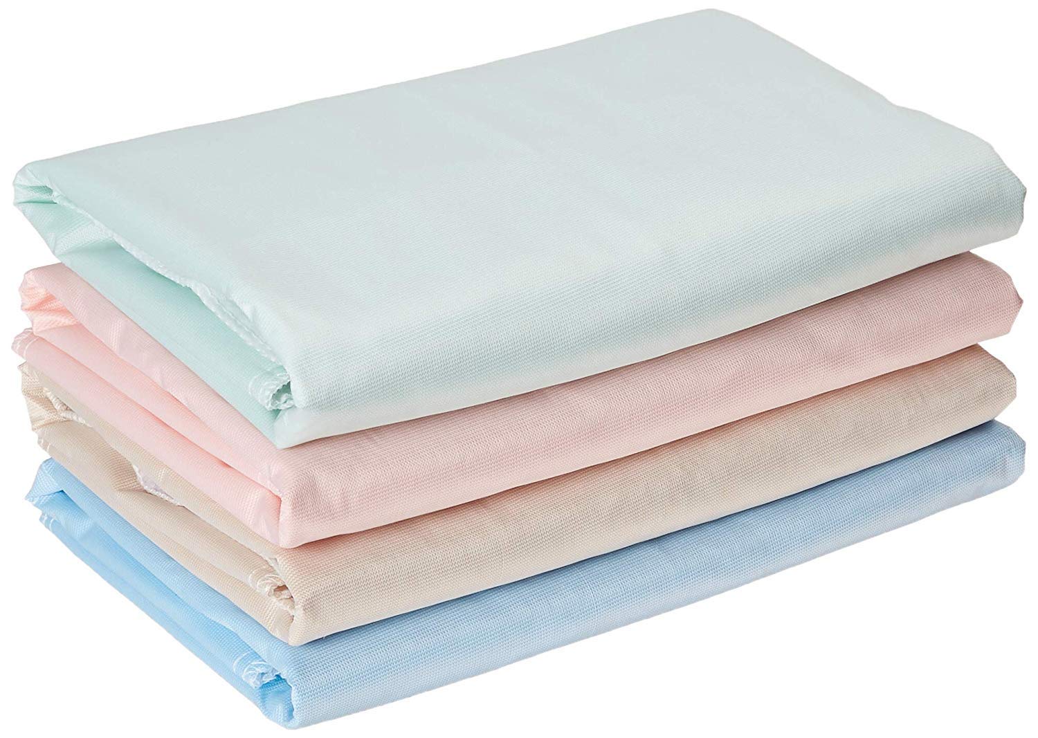 4 PACK 34x36 in Washable Bed Pads/Reusable Incontinence Underpads 34 x 36 - Blue, Green, Tan and Pink - Ideal for Children and A
