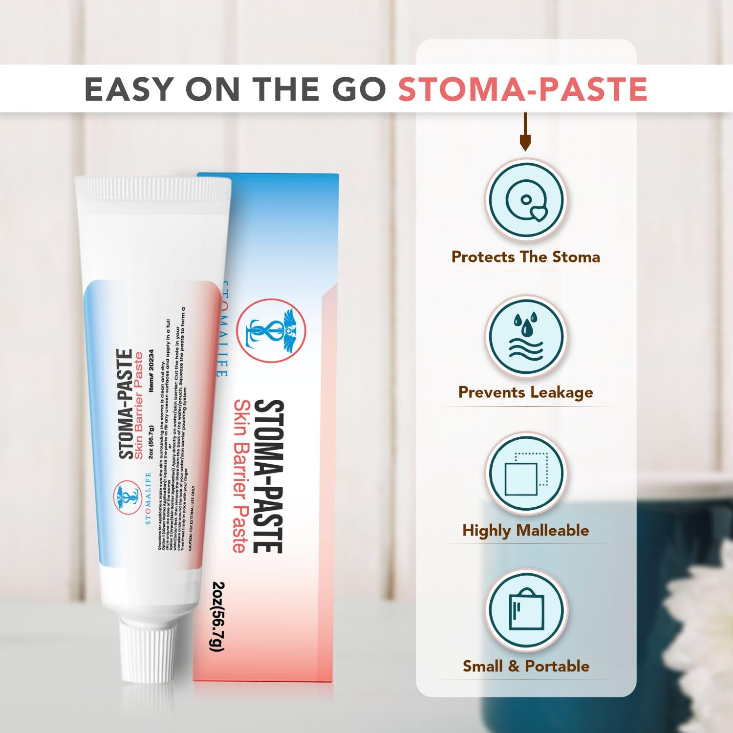 Stomalife Ostomy Paste 2 Oz, Stoma Barrier Paste with Skin Irritation Prevention | Accessories for Ostomy-Colostomy-Ileostomy (2