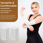Nexskin 3 Letex Free Bandges - Comfort Elastic Bandage with Single Hook & Loop Closure - White, 2 Pack
