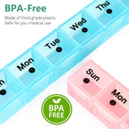 FHORAIN Monthly Pill Organizer 28 Day, 4 Weeks 1 Time a Day Pill Cases, Large Compartments Medicine Container for Vitamins, Fish