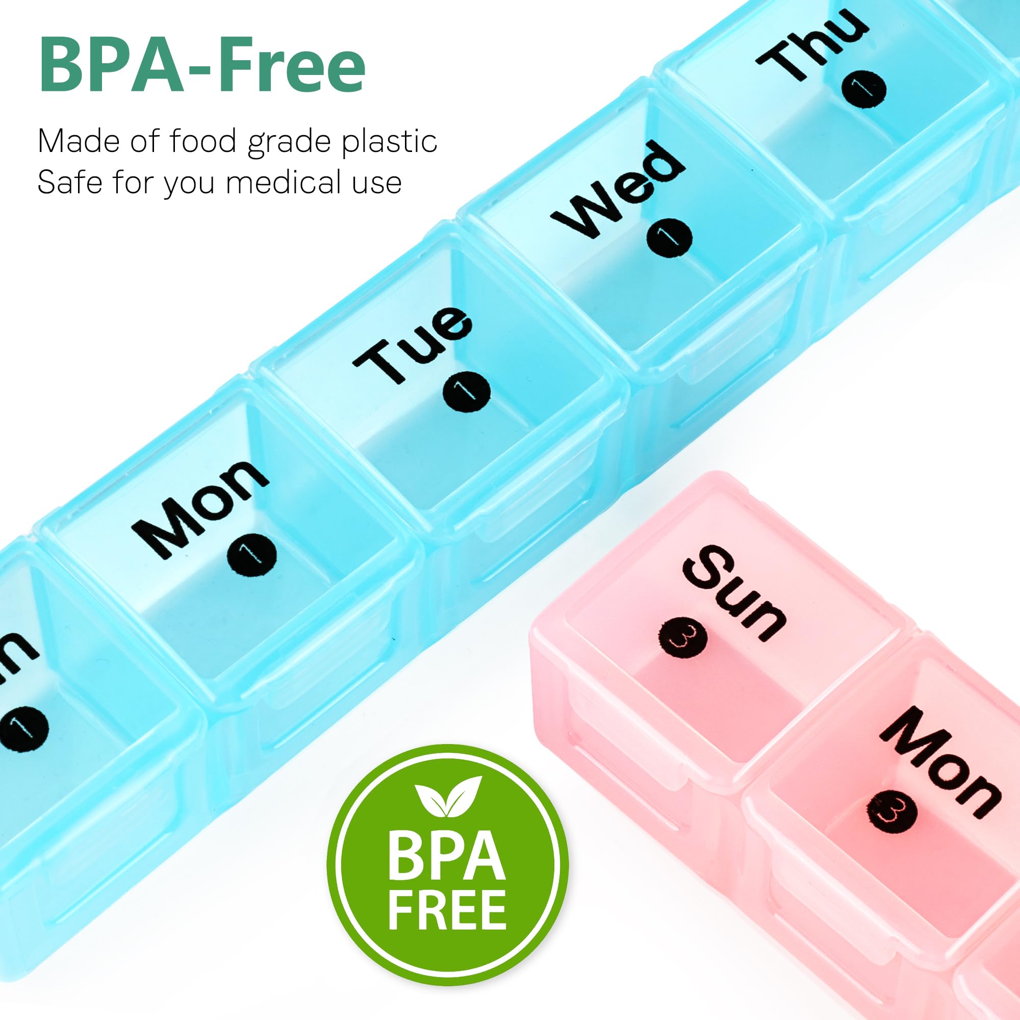 FHORAIN Monthly Pill Organizer 28 Day, 4 Weeks 1 Time a Day Pill Cases, Large Compartments Medicine Container for Vitamins, Fish