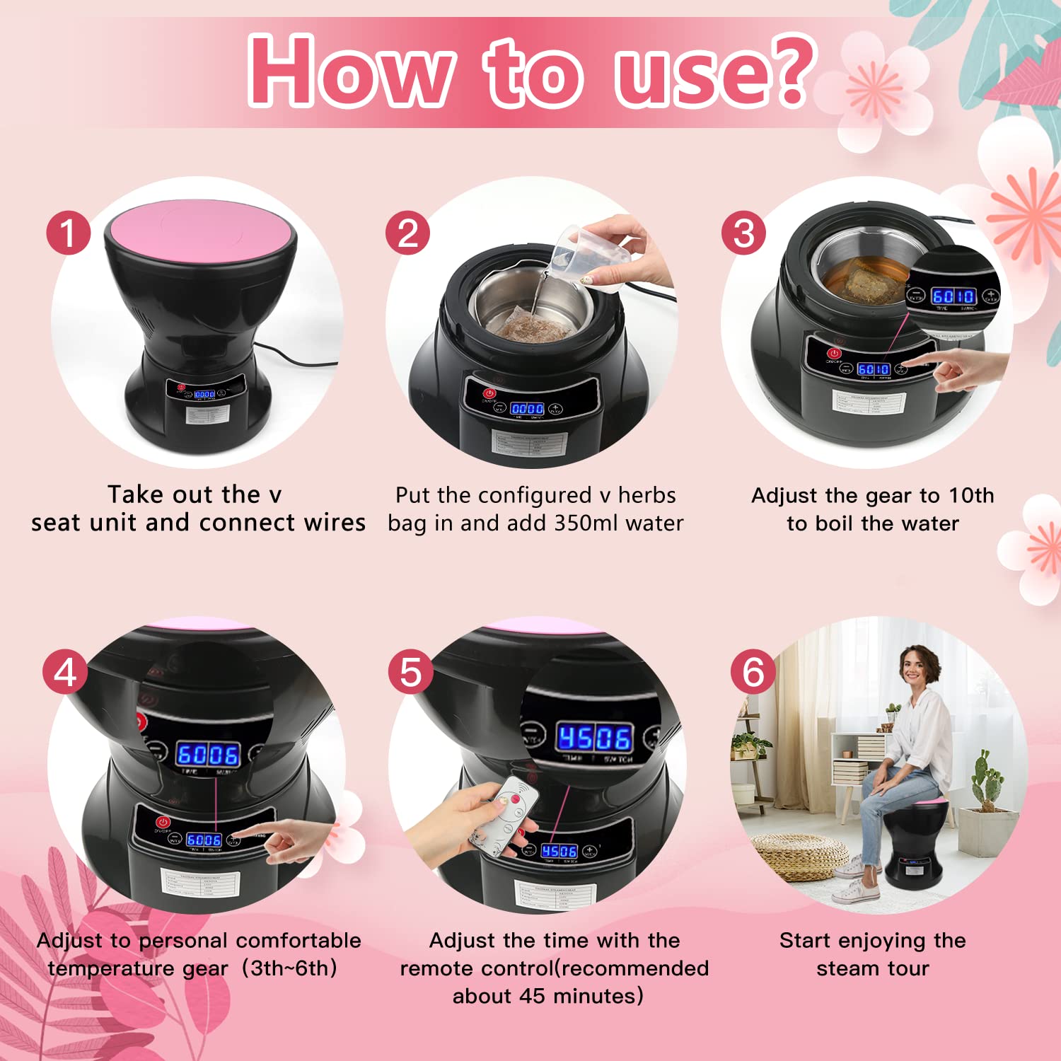 TOKPELA Yoni Steam Pot, Yoni Steam Kit, Yoni steamer with Seat Cushion and 20 Bags Yoni Herbs, For Women Cleaning and Tightening