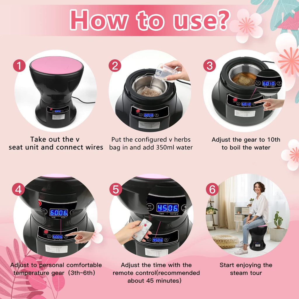 TOKPELA Yoni Steam Pot, Yoni Steam Kit, Yoni steamer with Seat Cushion and 20 Bags Yoni Herbs, For Women Cleaning and Tightening