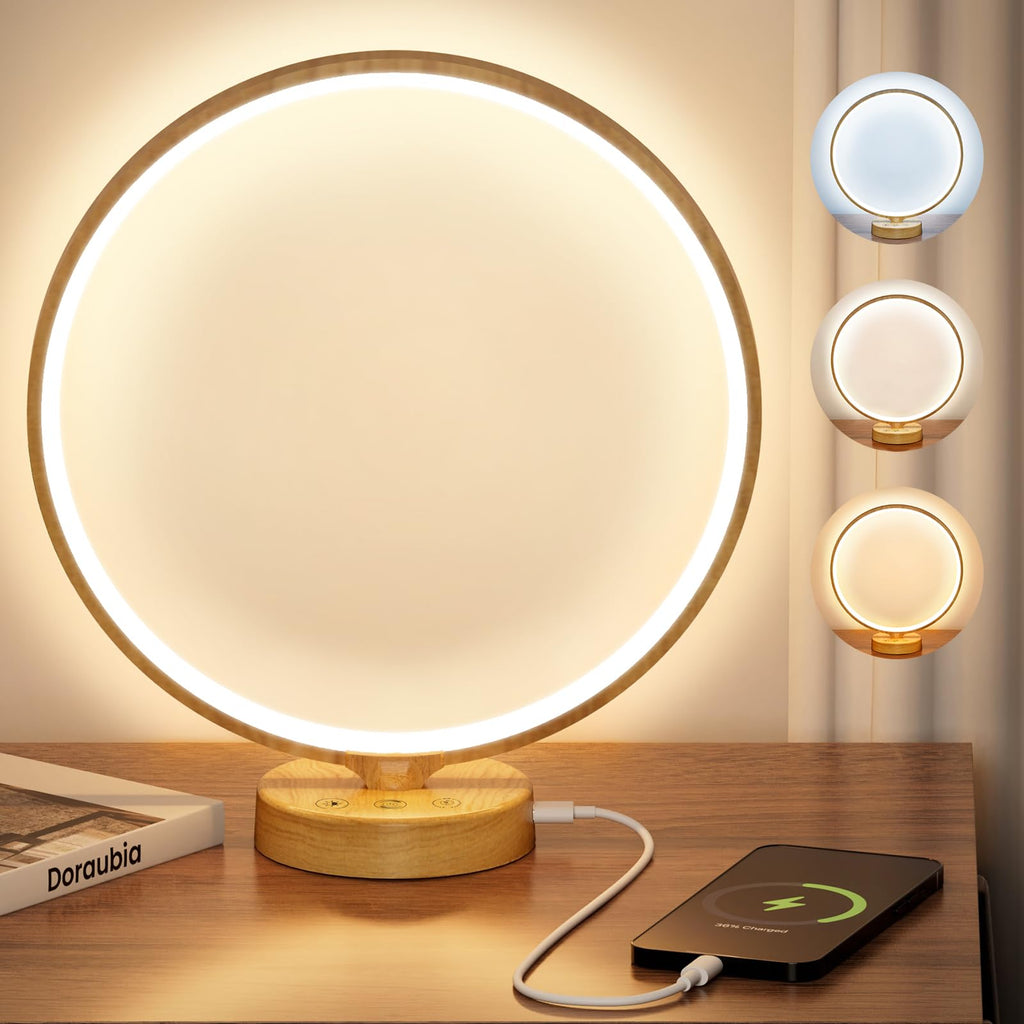 Doraubia 2 in 1 Light Therapy & Desk Lamp - 10000 Lux Sun Lamp with Dual Controls, 4 Timer, Dimmable, 3 Color Temperatures