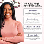 Flower Power She Juicy Gummies - Vaginal Moisturizer for Dryness, Feminine Care, Sugar Free Slippery Elm Bark Mix Berries, Blueb