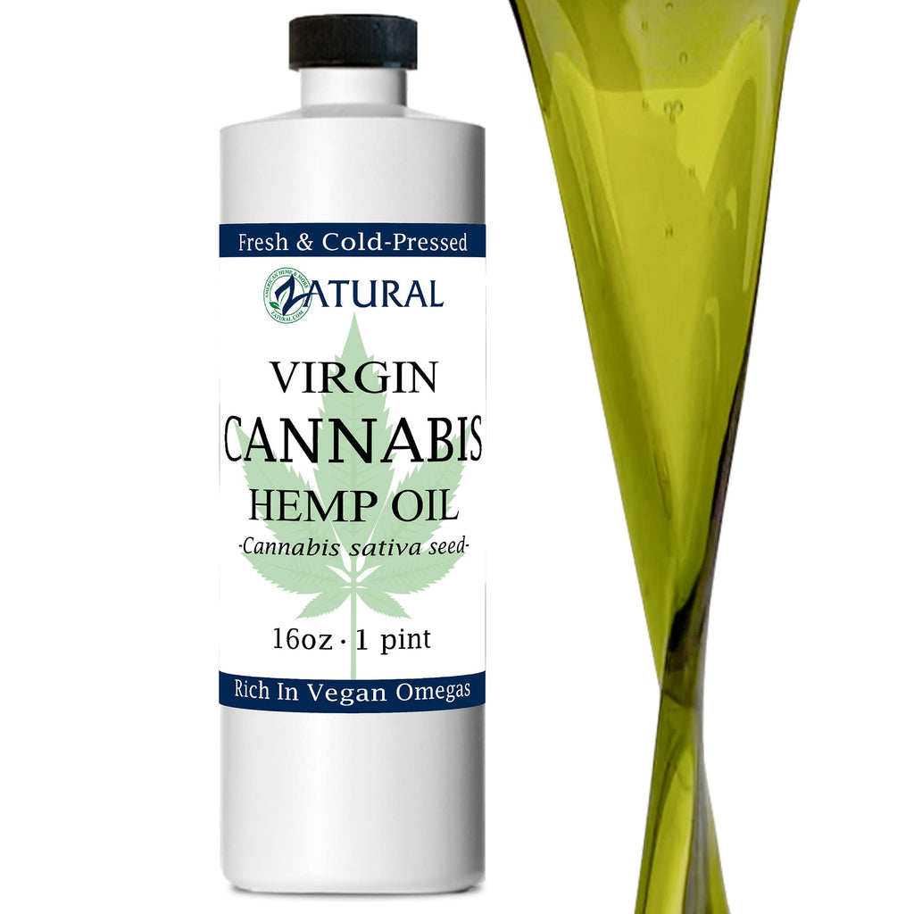 Zatural Hemp Oil Naturally Grown 455,000mg 100% Pure Cold Pressed High Vegan Omegas 3 & 6 No Fillers or Additives Therapeutic Gr