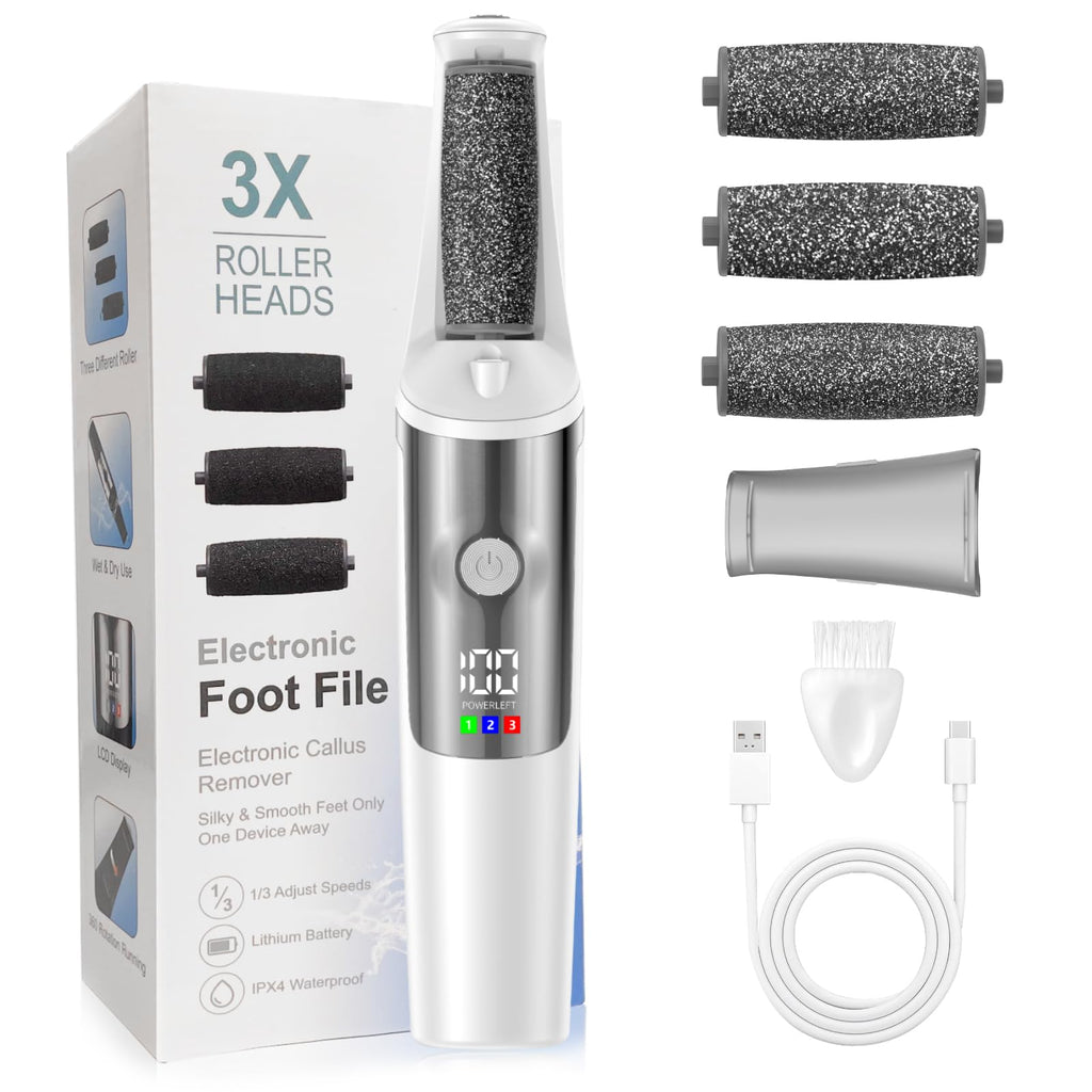 Electric Foot Callus Remover, Rechargeable Electronic Foot File Foot Scrubber Pedicure Kits, Professional Pedicure Tools Smooth 