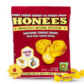 Honees Honey Filled Drops, Cough Drops with Real Honey-Natural Sore Throat Relief-Nothing Artificial-Throat Coat Lozenges, Natur