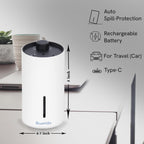 BlueHills Waterless Cordless Essential Oil Diffuser - White, Wireless, Portable Aroma Nebulizing Diffusers for Home, Car & Offic