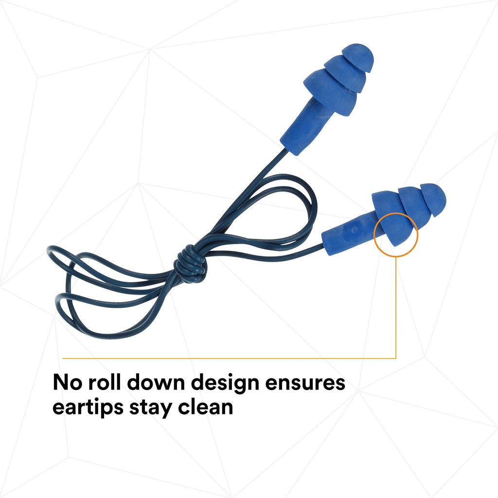 3M E-A-R UltraFit Earplugs 340-4007, Metal Detectable, Corded, Poly Bag, 400 Pair/Case