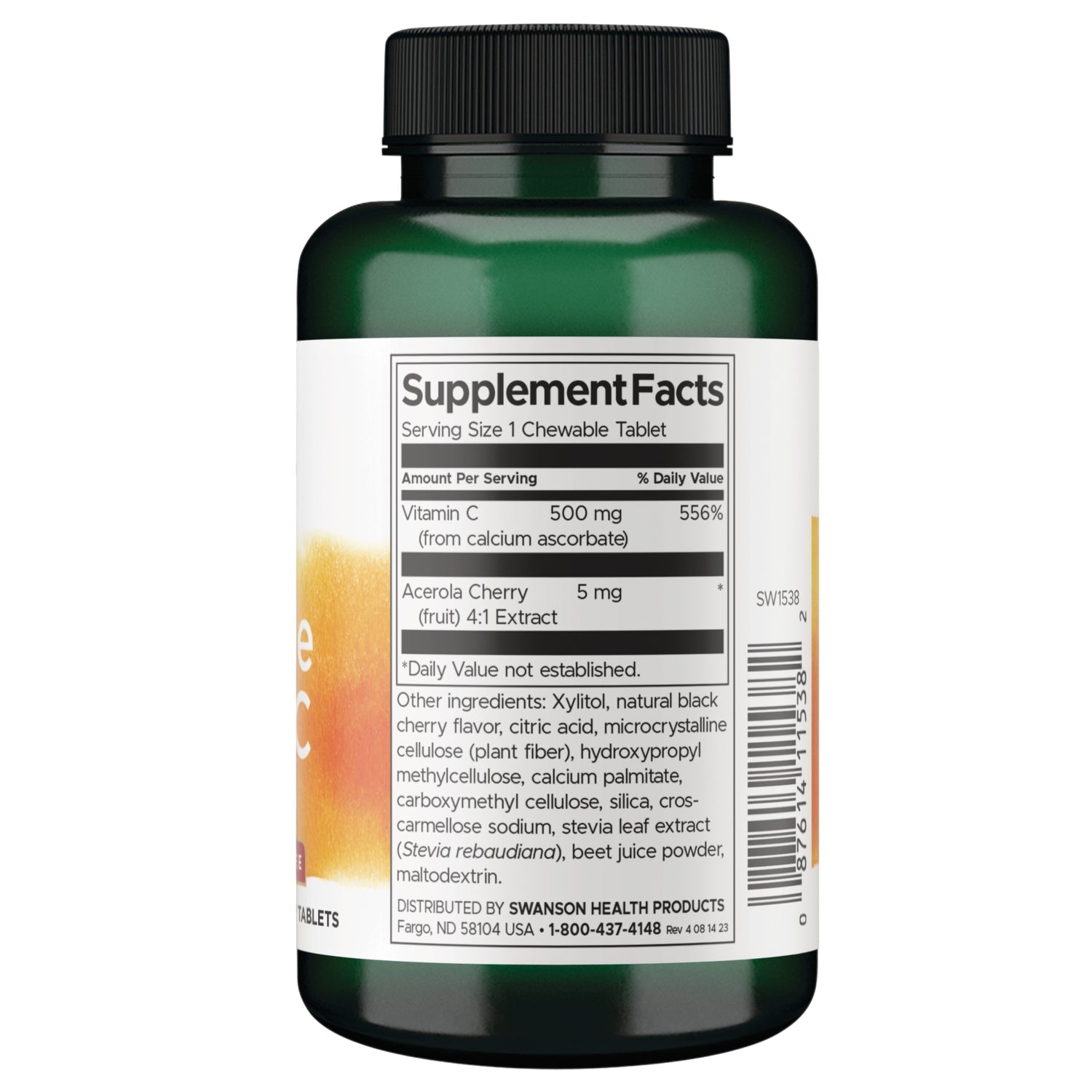 Chewable Vitamin C - Natural Cherry Flavor Sugar Free