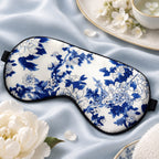 Blue and White Porcelain Mulberry Silk Sleep Mask