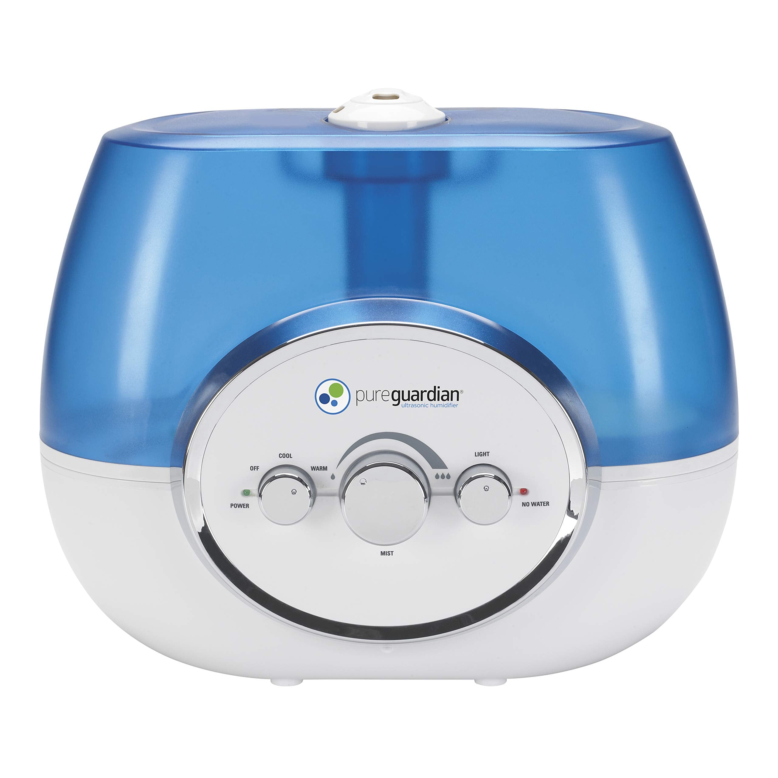 PureGuardian H1510 Ultrasonic Warm and Cool Mist Humidifier for Bedrooms, Quiet, Filter-Free, 11L Output Up to 100 Hr Run Time, 