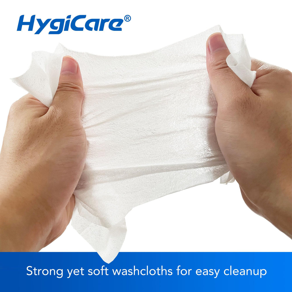 HygiCare Adult Washcloths Body Wipes 250 Count Fresh Scent 12x8 Flip Top, Strong Yet Soft, Perfect for Incontinence Cleansing, C