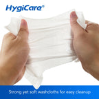 HygiCare Adult Washcloths Body Wipes 250 Count Fresh Scent 12x8 Flip Top, Strong Yet Soft, Perfect for Incontinence Cleansing, C