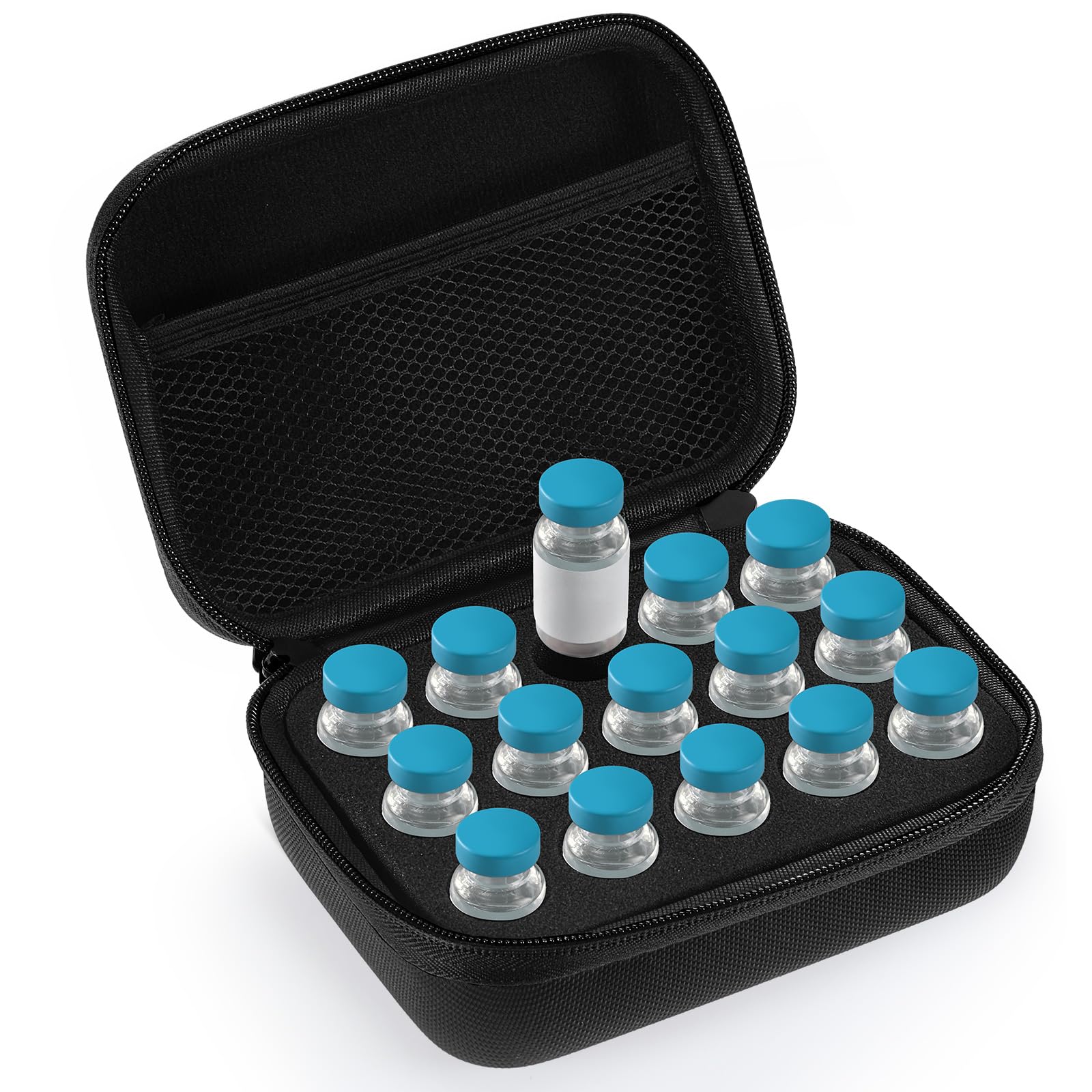 Teenyyou 15 Slots Diabetic Insulin Peptide Fridge Carrying Case Vial Holder Storage Protector Bag Fits Standard 10ml Vials, Insu