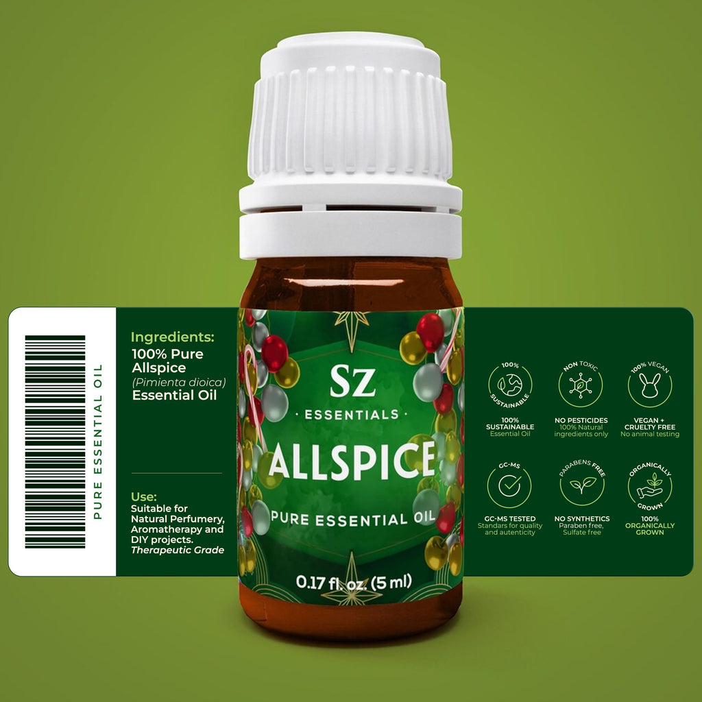 Sz Essentials - Allspice Essential Oil - Divine Scent! - The Real Deal! Extracted from Pimieta Diodica - Pure and Natural - Undi