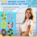 36 Pack Adhesive Patch Compatible with Dexcom G6 Breathable Colorful CGM Patches Waterproof Tropical Hawaii Pre Cut Adhesive Tap