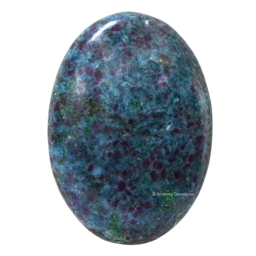 Ruby in Kyanite Palm Stone - Massage Worry Stone for Natural Body Chakra Balancing, Reiki Healing and Crystal Grid