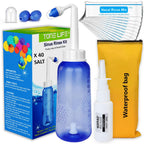 40 Nasal Salt + Neti Pot 300ml + Moisturizing Nasal Sprayer [Daily Nose Care] + Waterproof Travel Bag - Nasal Wash Saline Packet