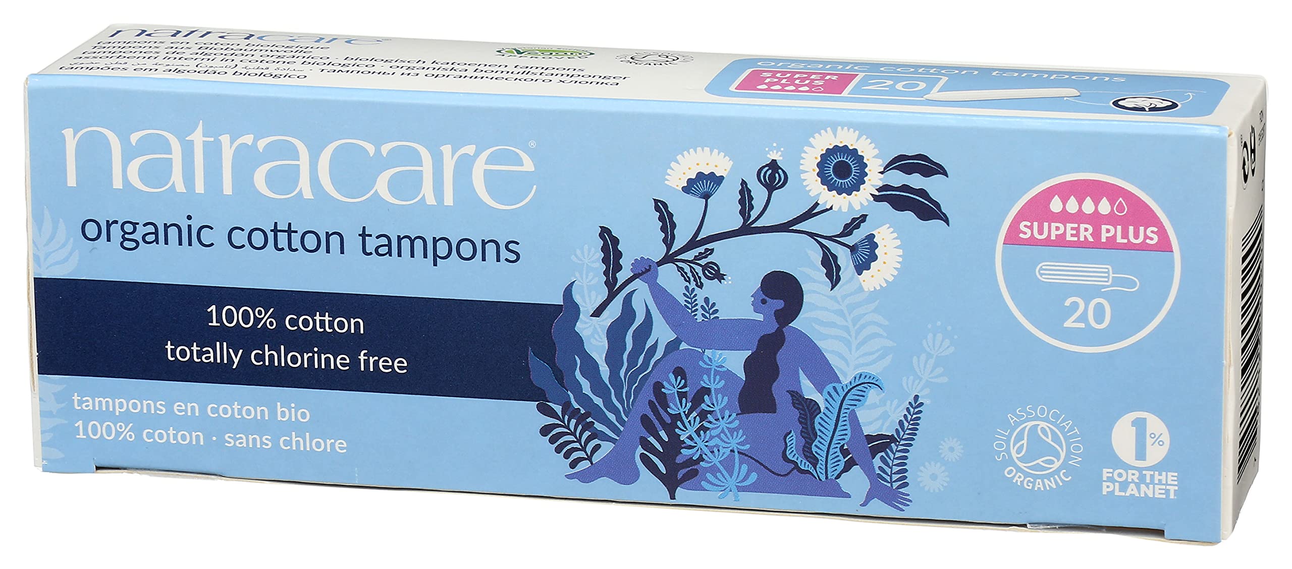 Natracare Organic Cotton Tampon Super Plus 20 Count (6 Pack)