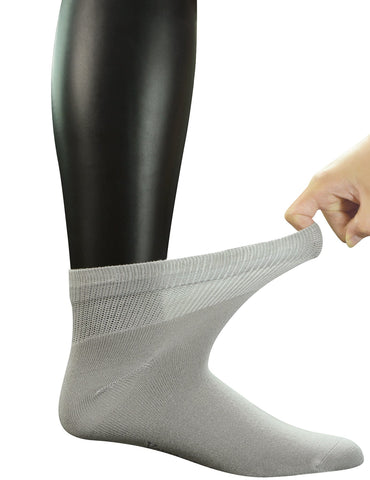 Yomandamor Men 's Diabetic Ankle Socks with Seamless Toe and Non-Binding Top,6 Pairs L Size(10-13)
