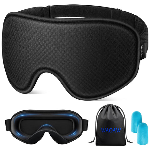 WAOAW Sleep Mask Valentines Day Gifts for Women Men: Blackout Eye Masks for Sleep - 3D Breathable Soft Comfortable Eye Mask for 