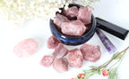 1.1lb Bulk Raw Red Strawberry Quartz Rough Crystal-Natural Red Strawberry Quartz Raw Stones Crystal for Tumbling, Cabbing, Decor