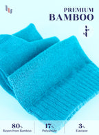 Hugh Ugoli Women Diabetic Ankle Socks, Super Soft & Thin Bamboo Socks, Wide & Loose, Non-Binding Top & Seamless Toe, 4 Pairs, Bl