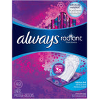 Always Radiant Pantiliners, Regular, Unscented, 48 Liners (Pack of 2)