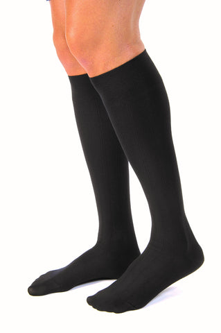 JOBST - 113122 forMen Casual 20-30 mmHg Knee High Compression Socks, Black, Medium Tall