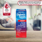 Diabetic Tussin DM Maximum Strength Cough and Chest Congestion Relief Liquid Cough Syrup, Safe for Diabetics, Berry Flavored, 4