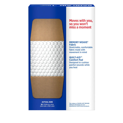 Band-Aid Brand flexible Fabric Adhesive Bandages for Wound Care & First Aid, Extra Large Size, 10 ct