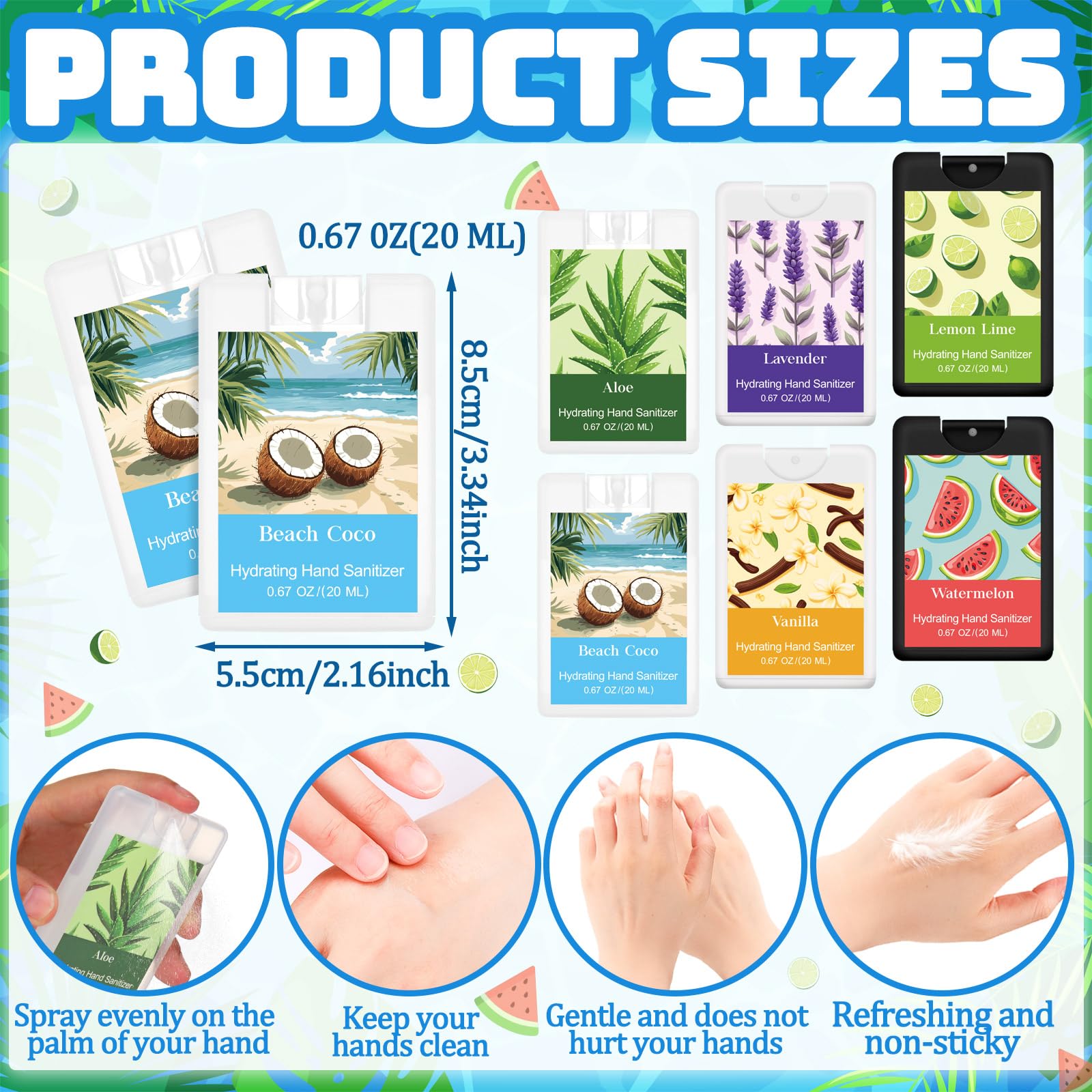 Dansib 24 Pack Hand Sanitizer Spray Bulk Travel Size Mini Hydrating Hand Sanitizer Gifts for Office Coworker Staff Teacher Chris