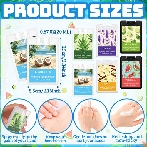 Dansib 24 Pack Hand Sanitizer Spray Bulk Travel Size Mini Hydrating Hand Sanitizer Gifts for Office Coworker Staff Teacher Chris