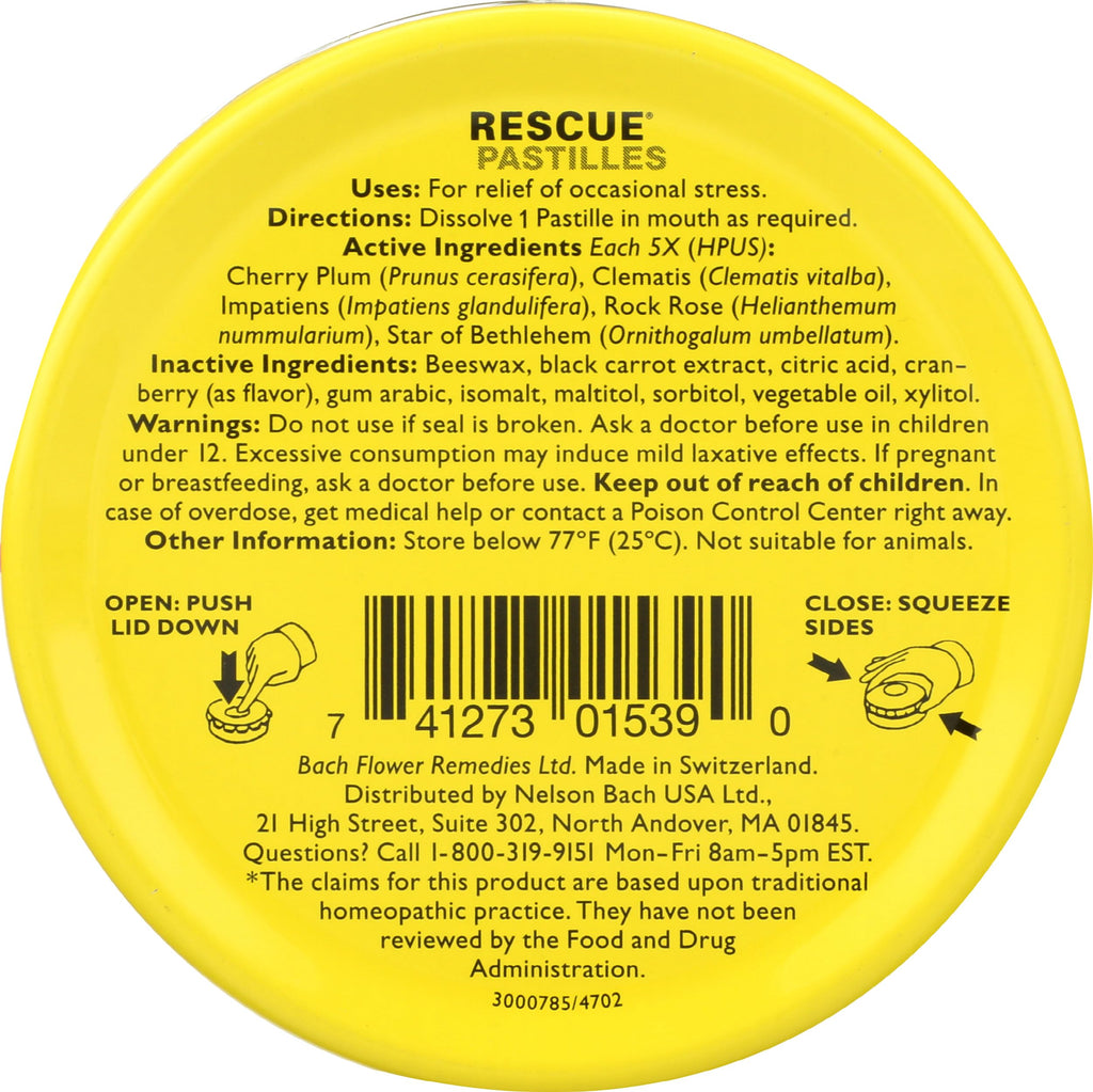 BACH Rescue Pastilles Cranberry, 1.7 OZ