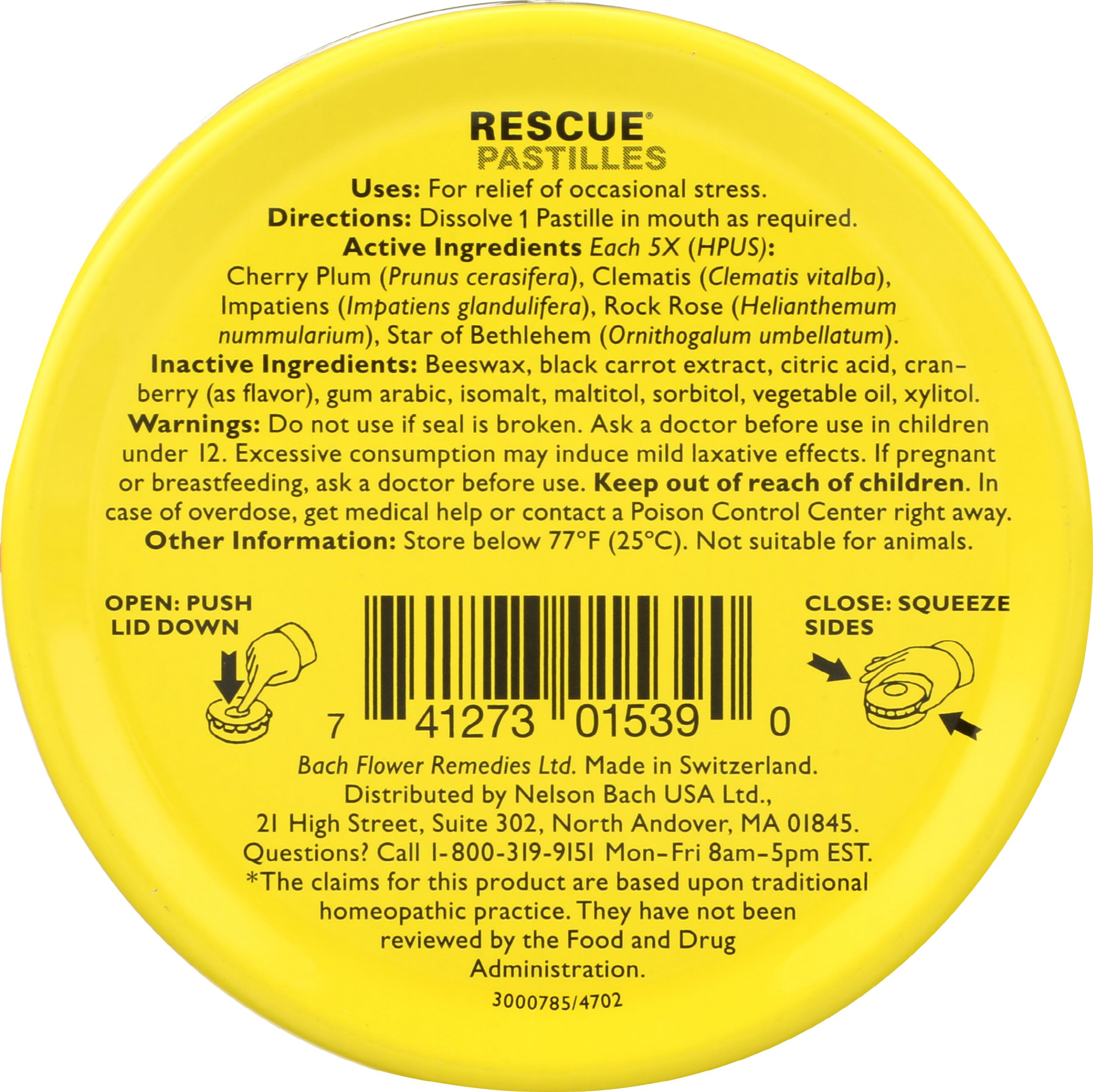 BACH Rescue Pastilles Cranberry, 1.7 OZ