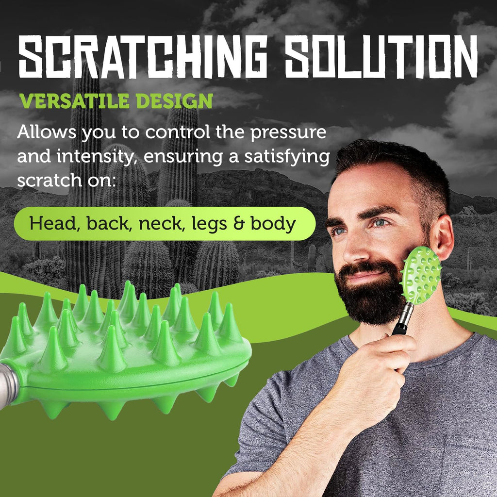 Cactus Scratcher Extendable Big Back Scratcher, Long Stick Double Side Back Scratcher for Adults, Gifts for Men Women, Itch Reli