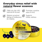 Bach RESCUE PASTILLES, Black Currant Flavor, Natural Stress Relief Lozenges, Homeopathic Flower Essence, Vegetarian, Gluten And