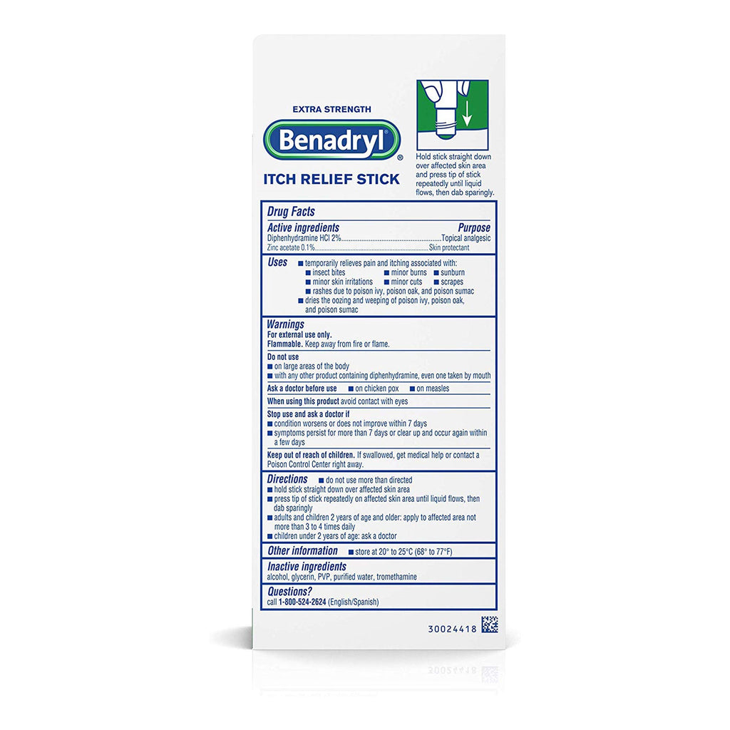 Benadryl Cooling Anti-Itch Spray 2 fl. Oz and Benadryl Extra Strength Itch Relief Stick 0.47 fl. oz, Both with Diphenhydramine 1